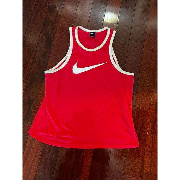 Retro Y2K Nike pink tank top muscle tee with white swoosh logo size XL - Picture 1 of 6